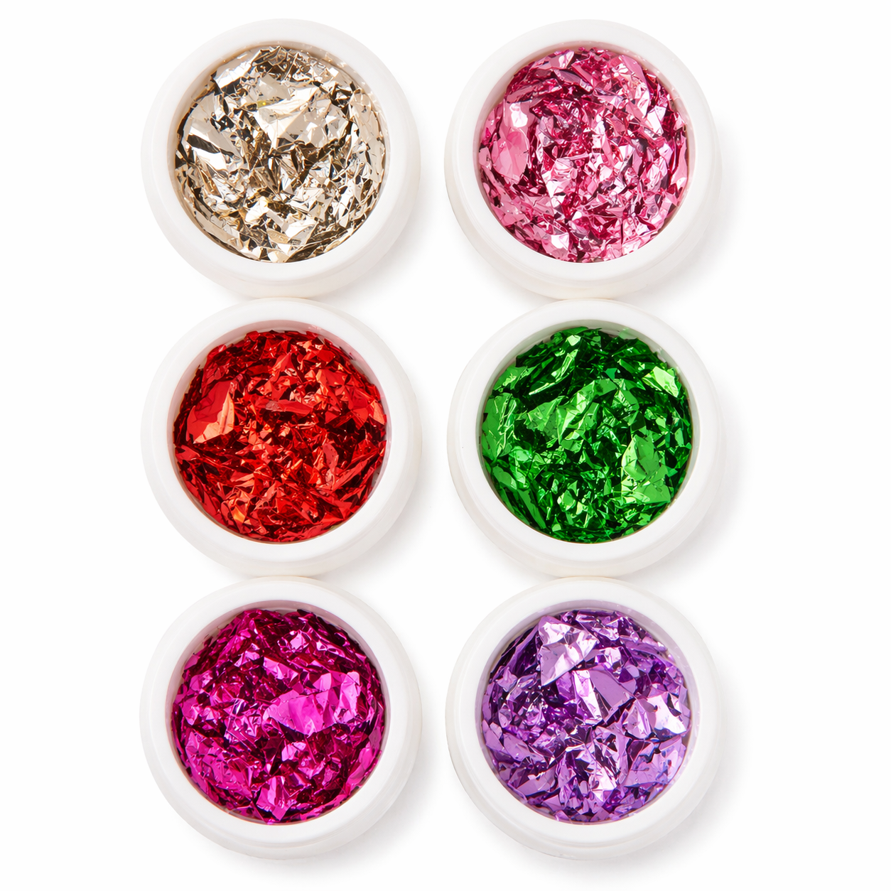 set da 6 pz foglie nail art mix color