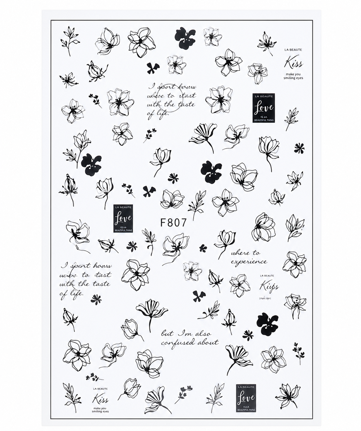 Stickers nail art 3D F807