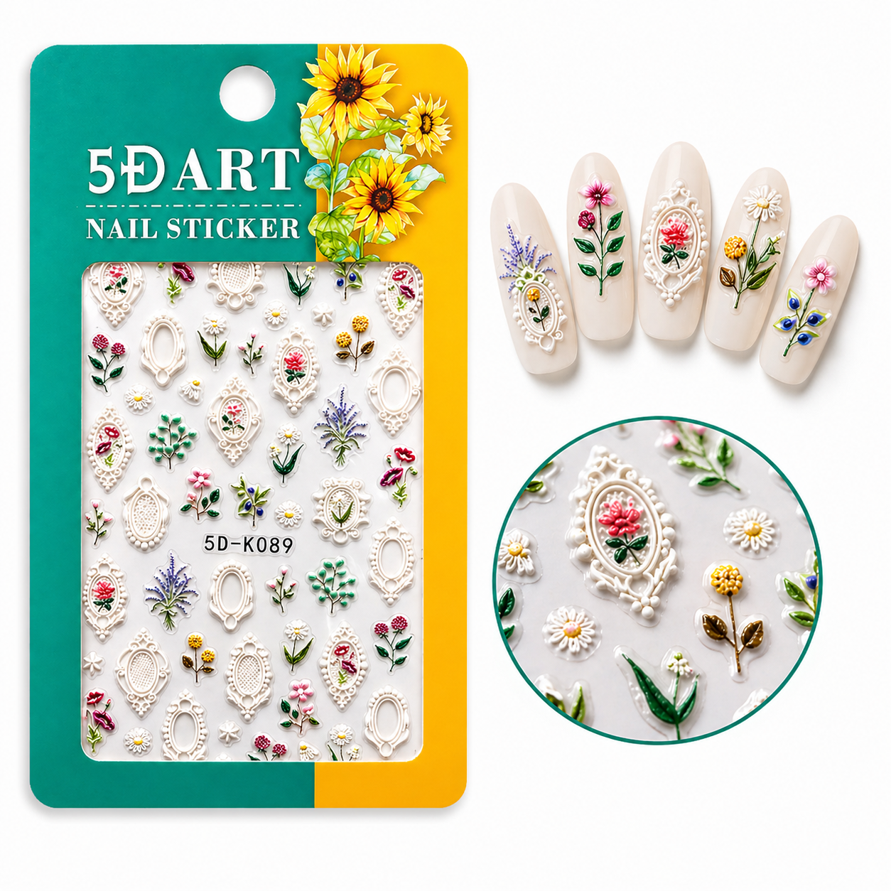 Stickers nail art 5D (k089)