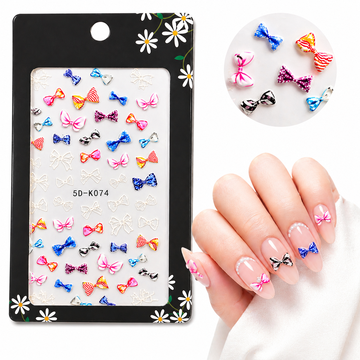 Stickers nail art 5D fiocchi (k074)
