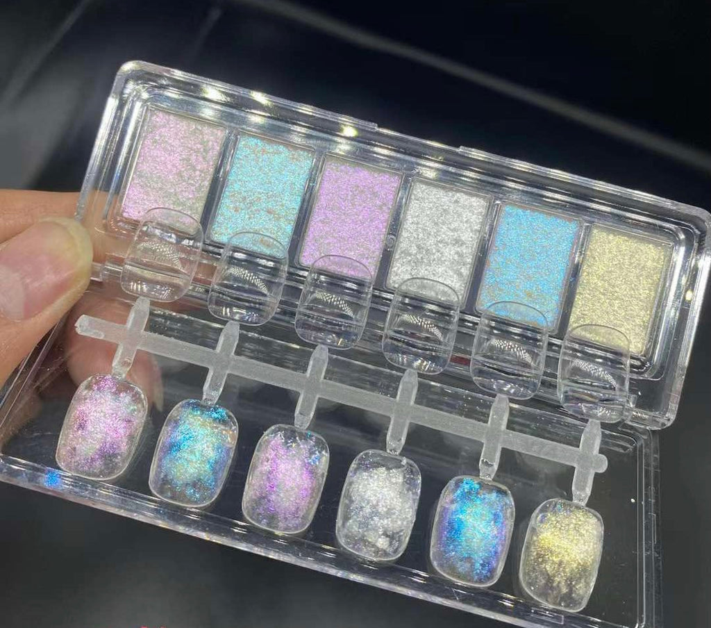 Palette da 6 solid aurora glitter