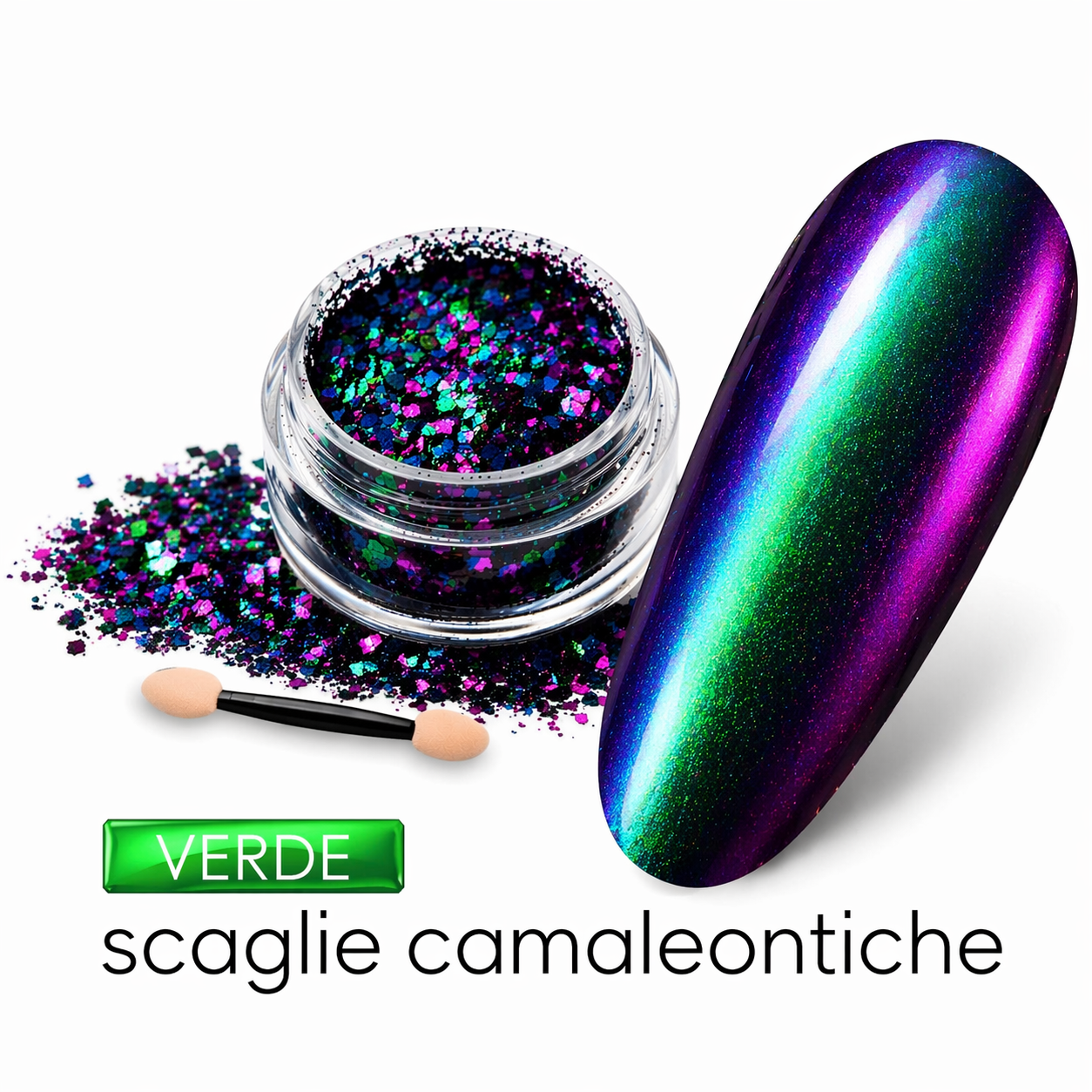 scaglie/polvere camaleontica verde (alta qualità)