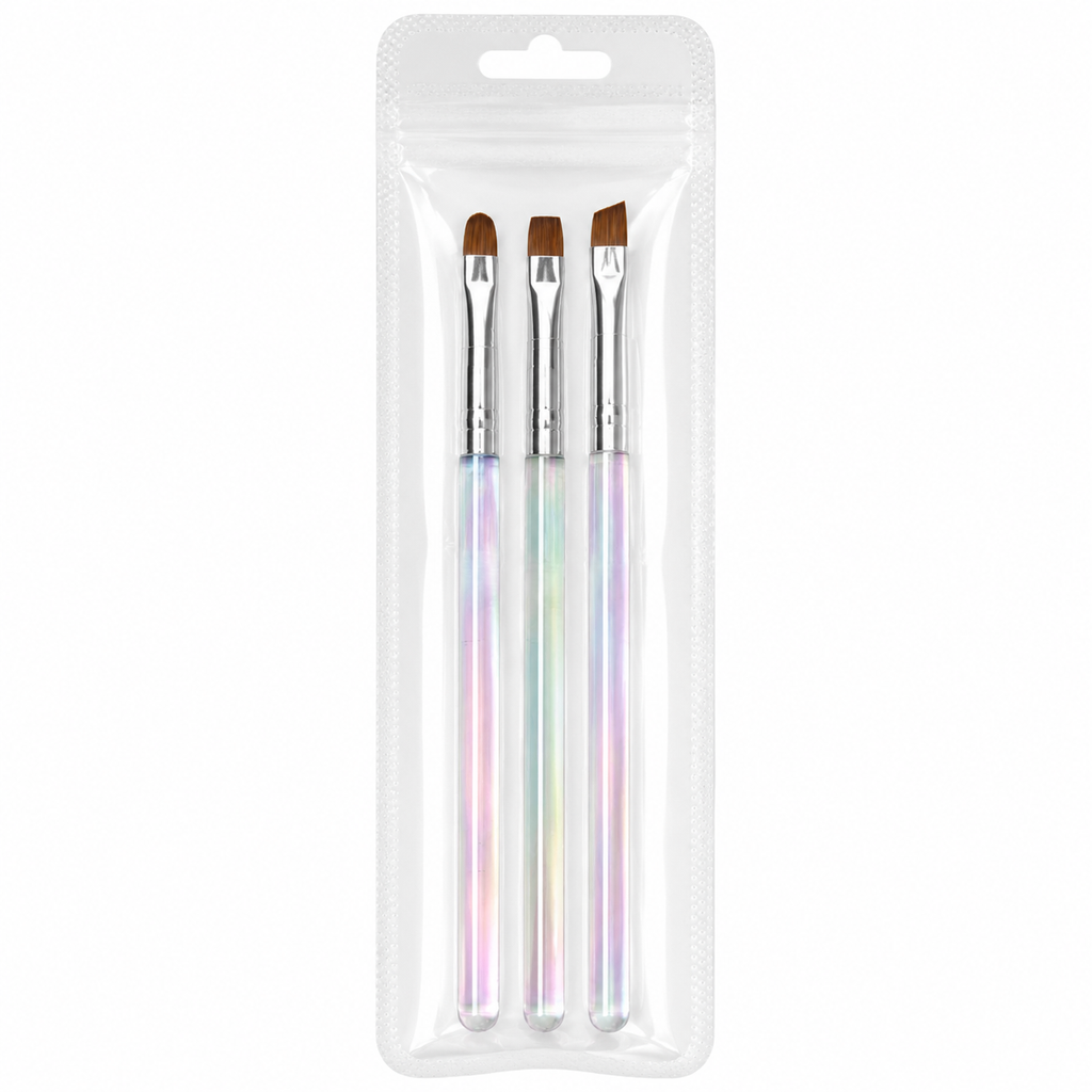set 3 pennelli gradient laser da ricostruzione unghie