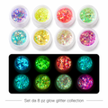 Set da 8 pz glow glitter collection