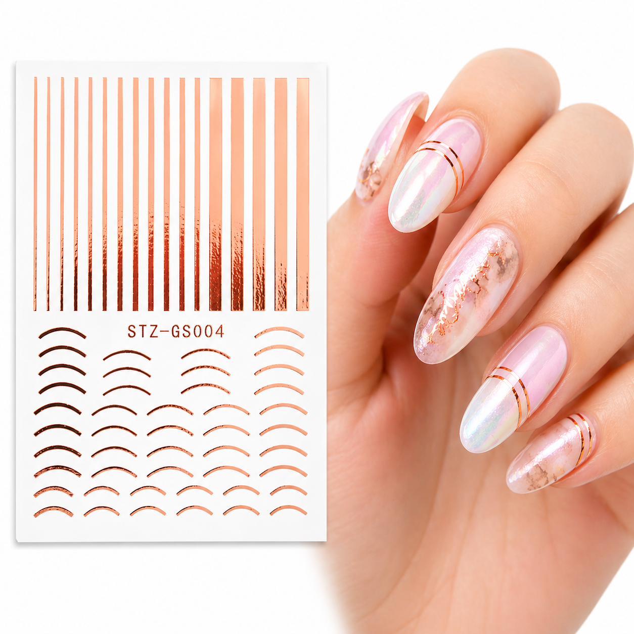 Stickers nail art rose gold