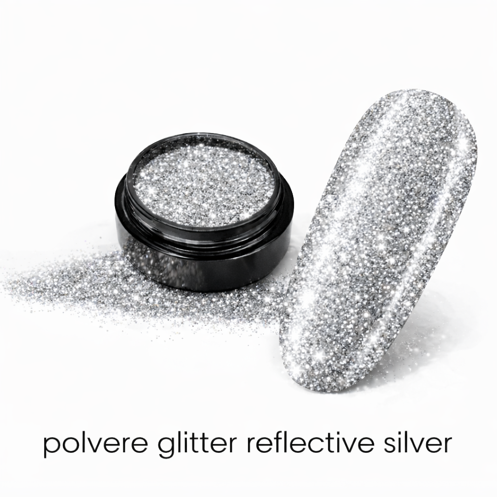 Polvere glitter reflective silver