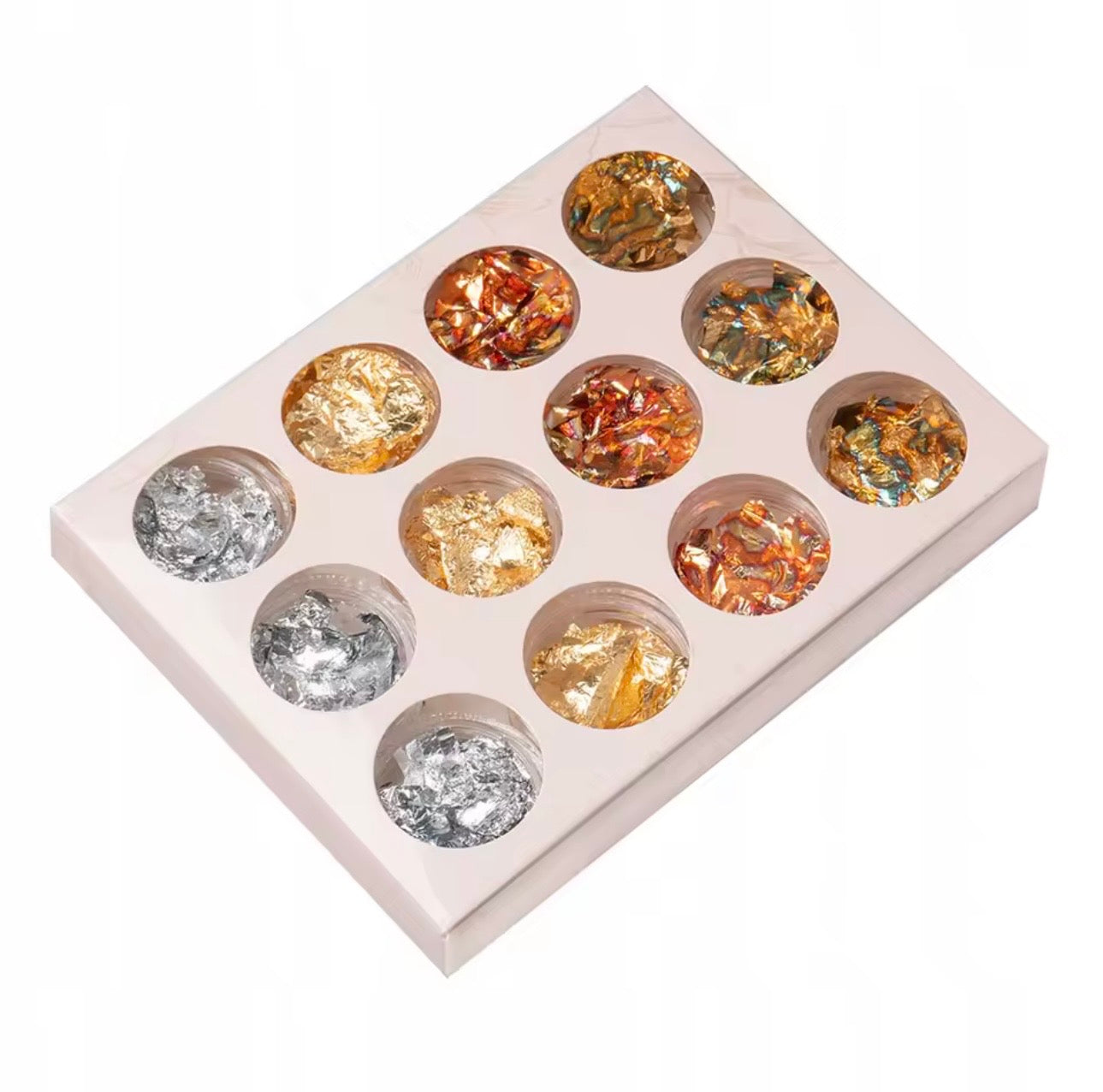 set da 12 pz foglie oro
