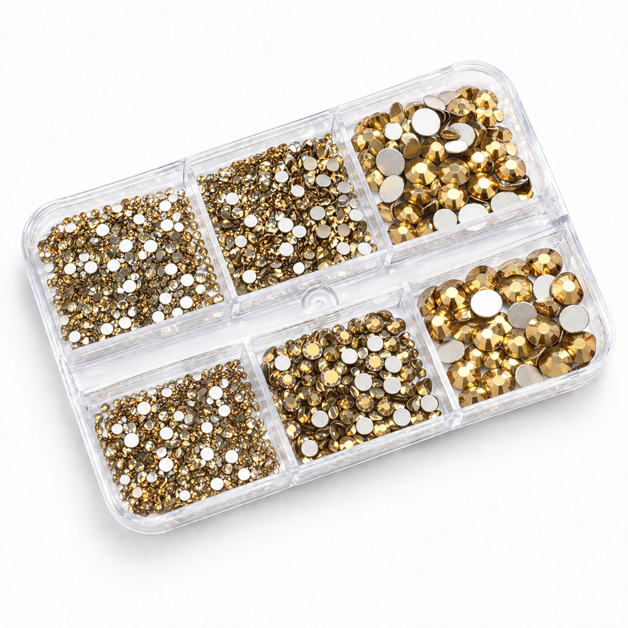Box Swarovsky mix gold stone