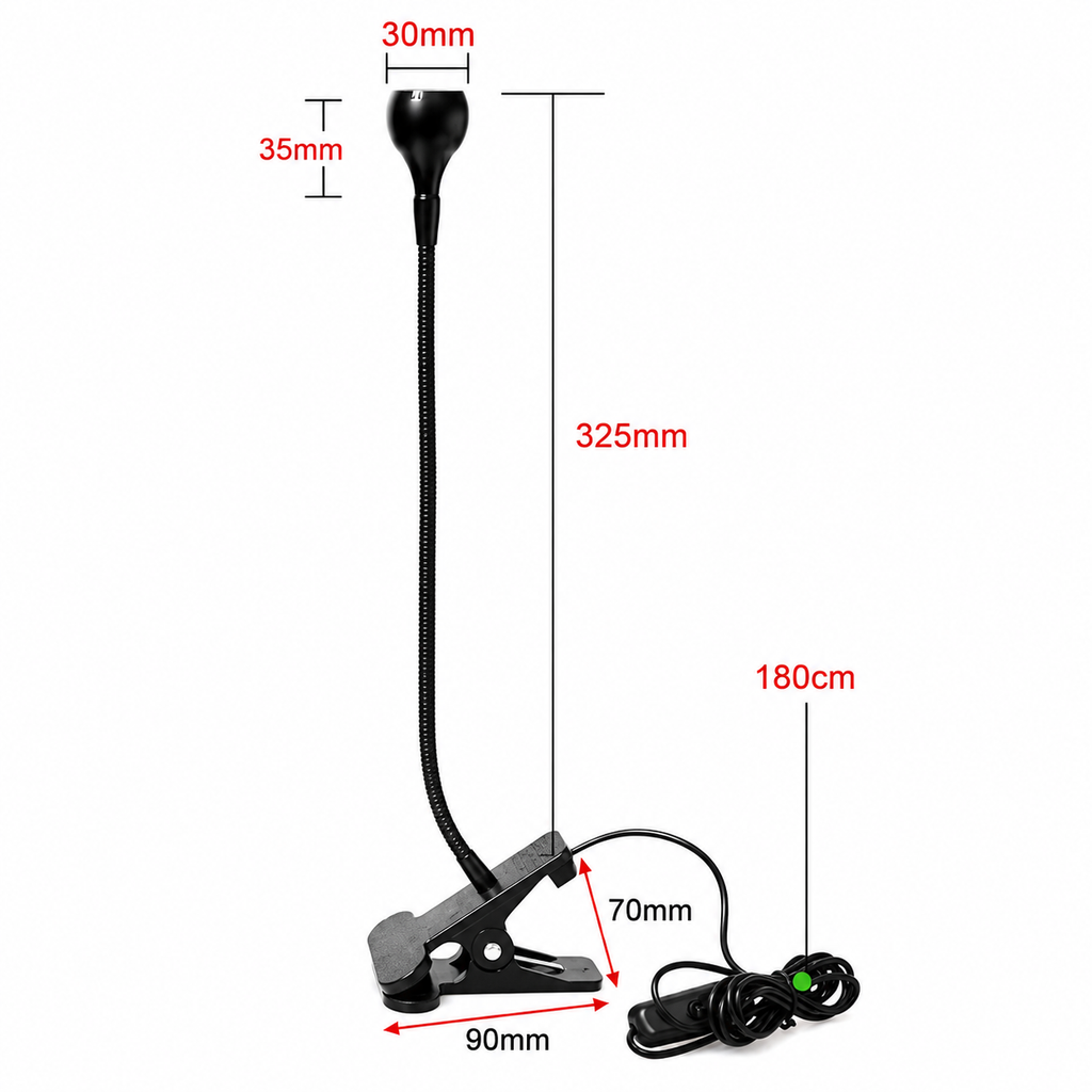 Mini lampada torcia led con morsetto