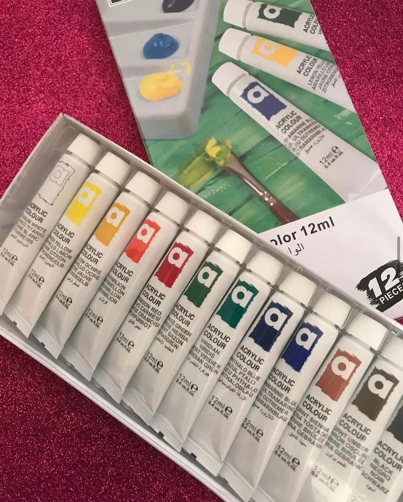set da 12 pz colori acrilici (di qualità)