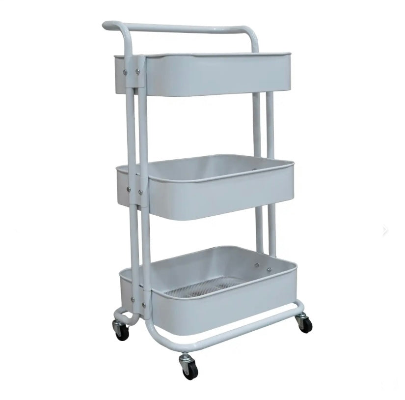 Carrello estetico a 3 ripiani in metallo