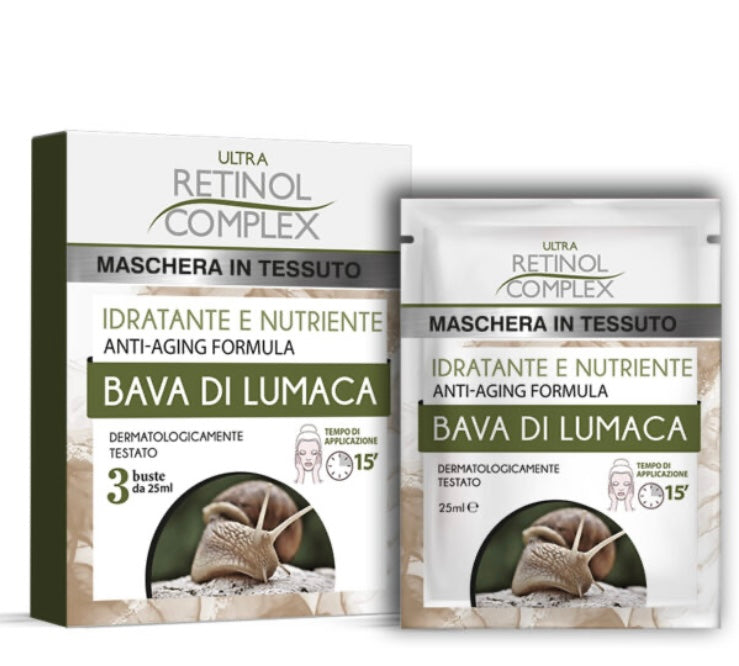 CONFEZIONE DA 3 PZ MASCHERE IN TESSUTO BAVA DI LUMACA