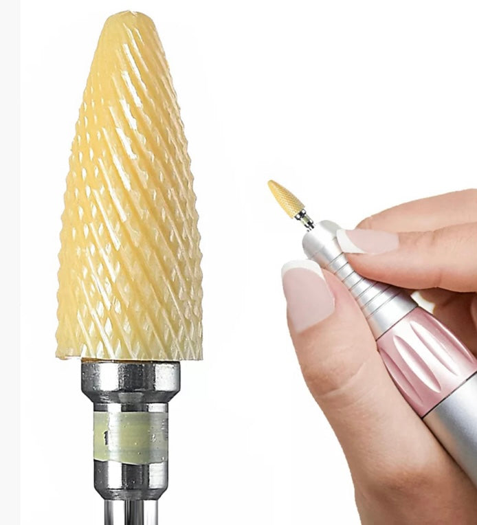 Punta fresa ceramica giallo conico molto fine