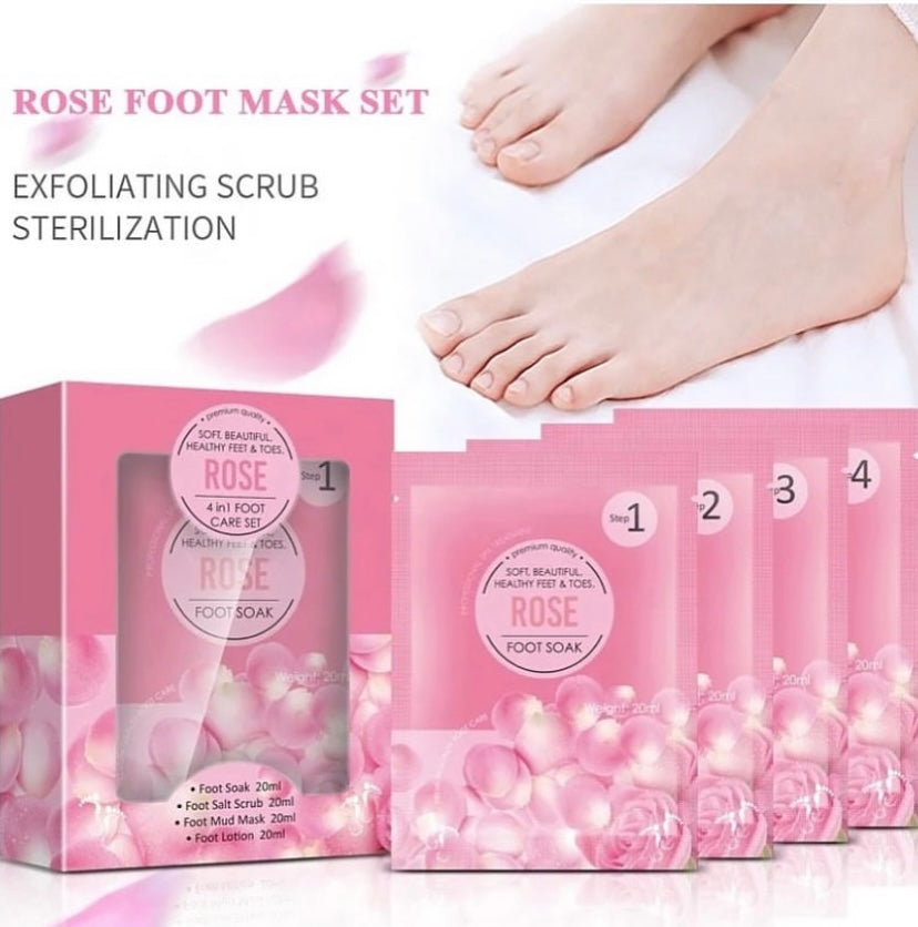 set trattamento spa pedicure 4-in-1 alle rose