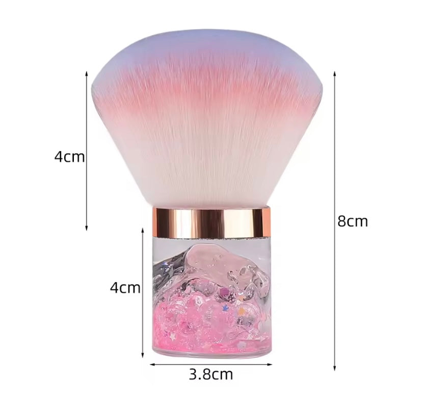 pennello manico glitter per polveri di limatura (con custodia)