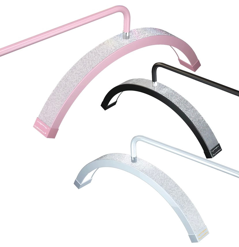 Lampada Da Pavimento Curva Moon con strass