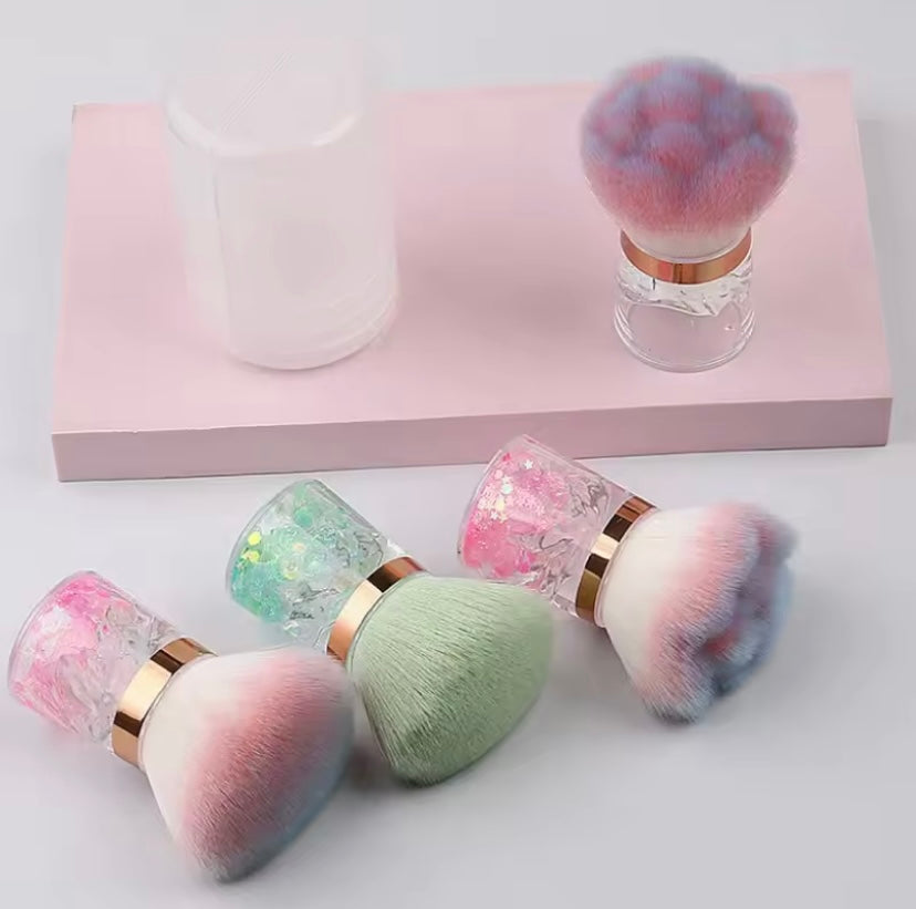 pennello manico glitter per polveri di limatura (con custodia)