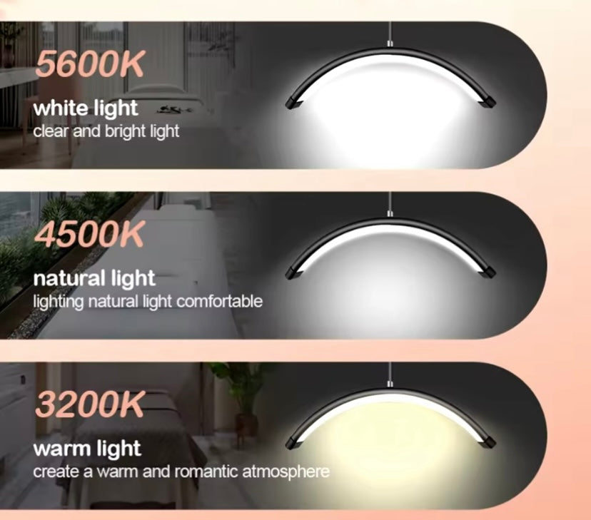 Lampada Da Pavimento Curva Moon con strass