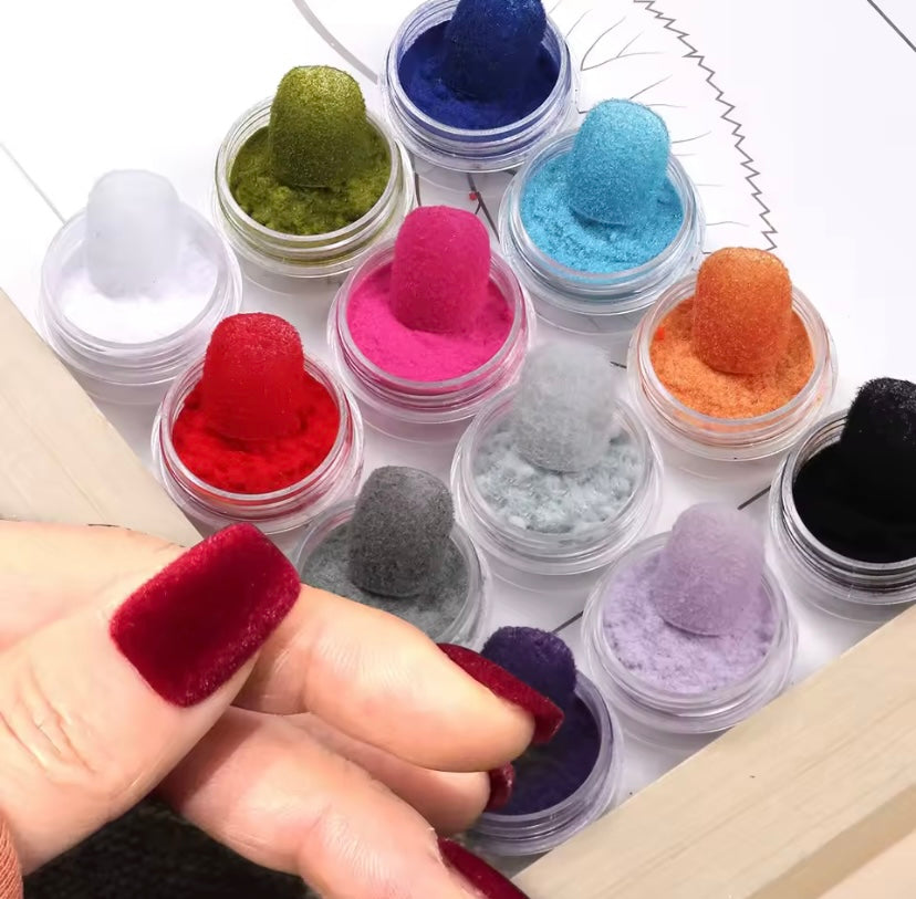 set da 12 pz effetto velluto