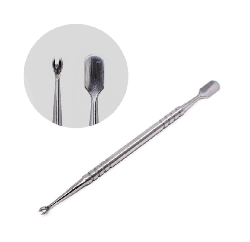 spingicuticole professionale doppia punta in acciaio inossidabile