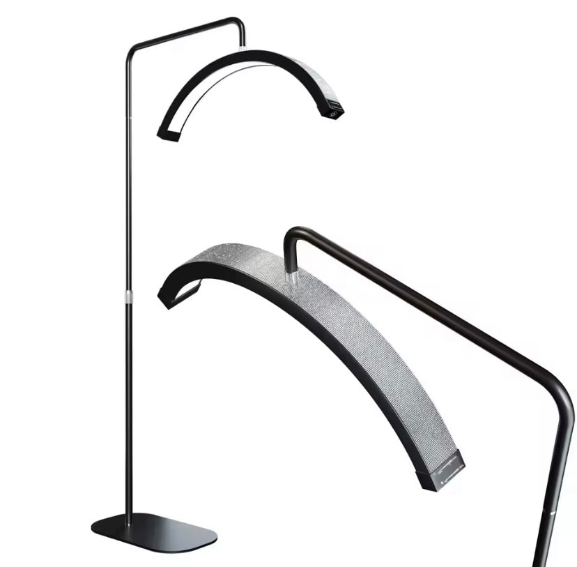Lampada Da Pavimento Curva Moon con strass