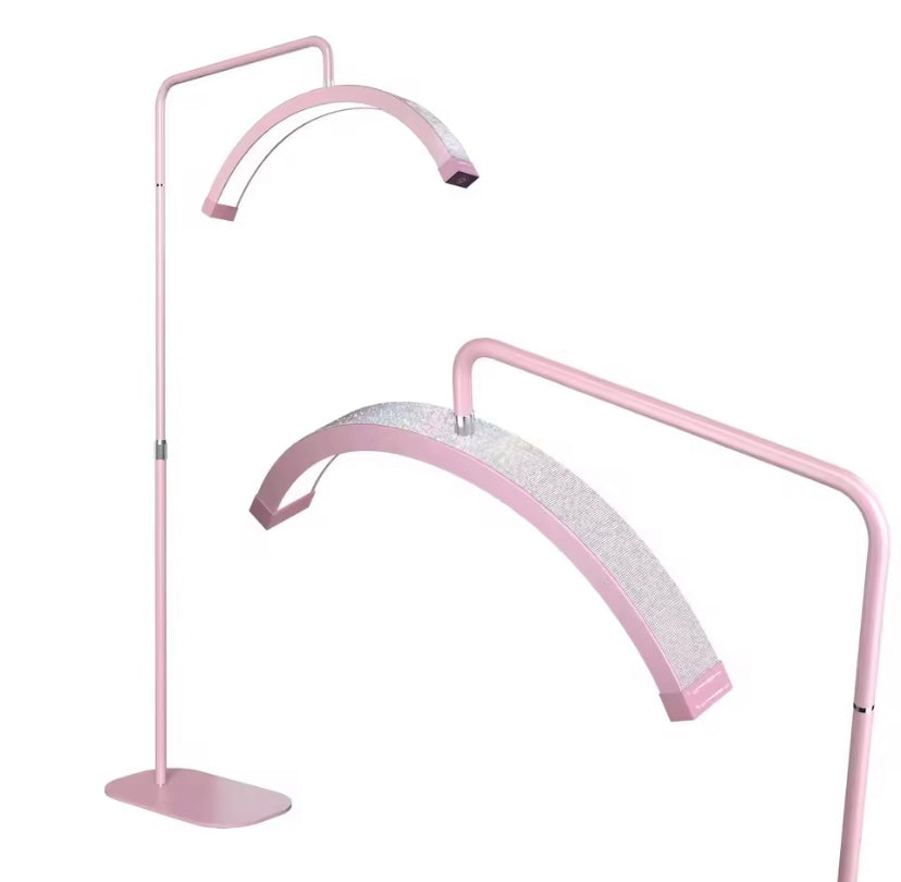 Lampada Da Pavimento Curva Moon con strass