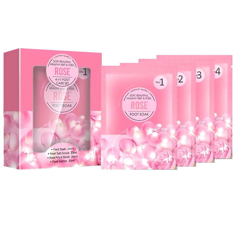 set trattamento spa pedicure 4-in-1 alle rose