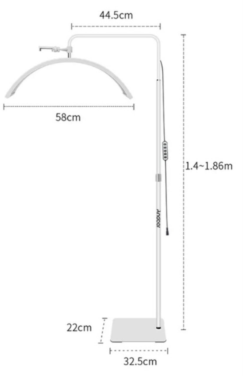 Lampada Da Pavimento Curva Moon con strass