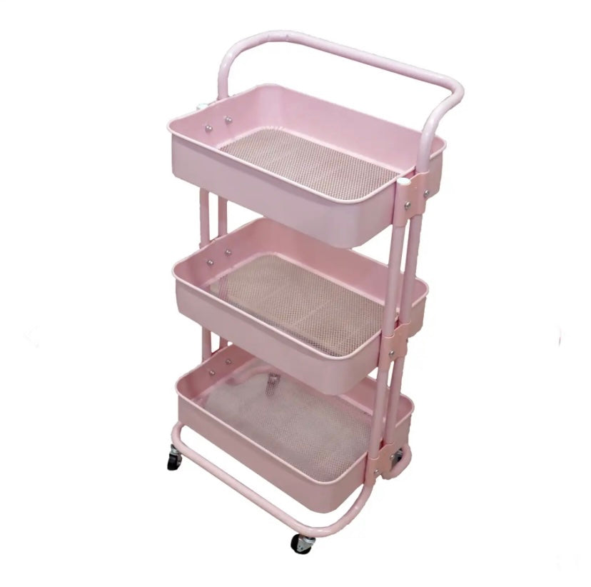 Carrello estetico a 3 ripiani in metallo