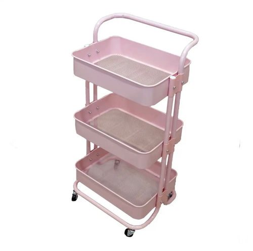 Carrello estetico a 3 ripiani in metallo