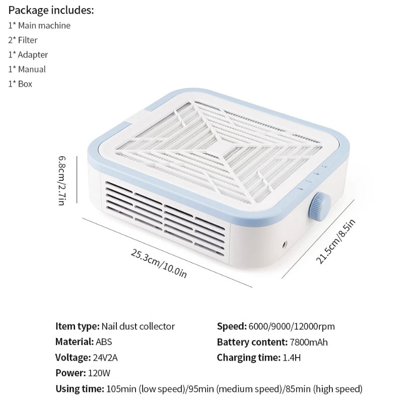 ASPIRATORE WL-08 RICARICABILE 120 WATT