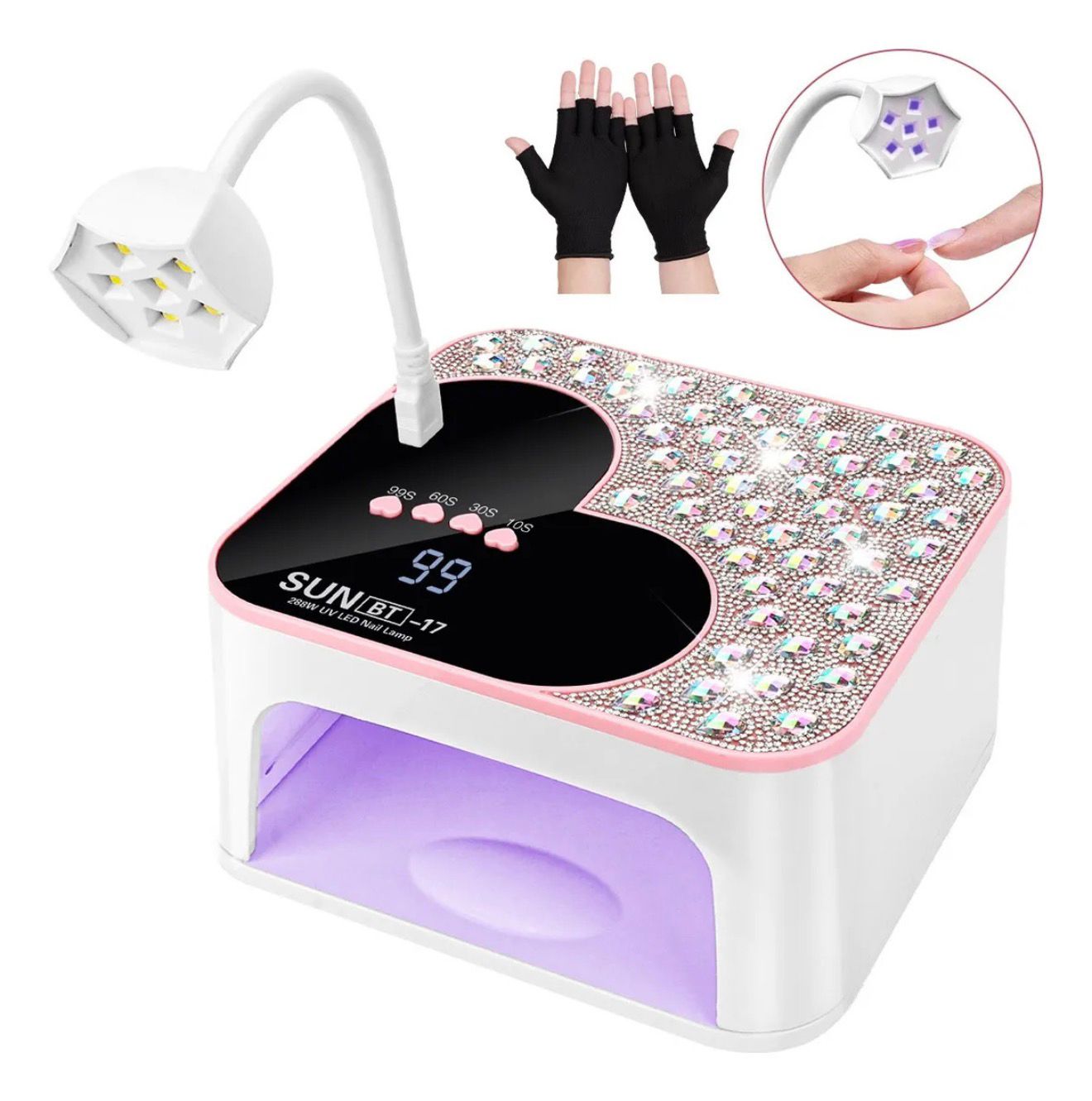 Lampada UV/LED 288W – 45 LED + Mini Torcia LED Inclusa BIANCA