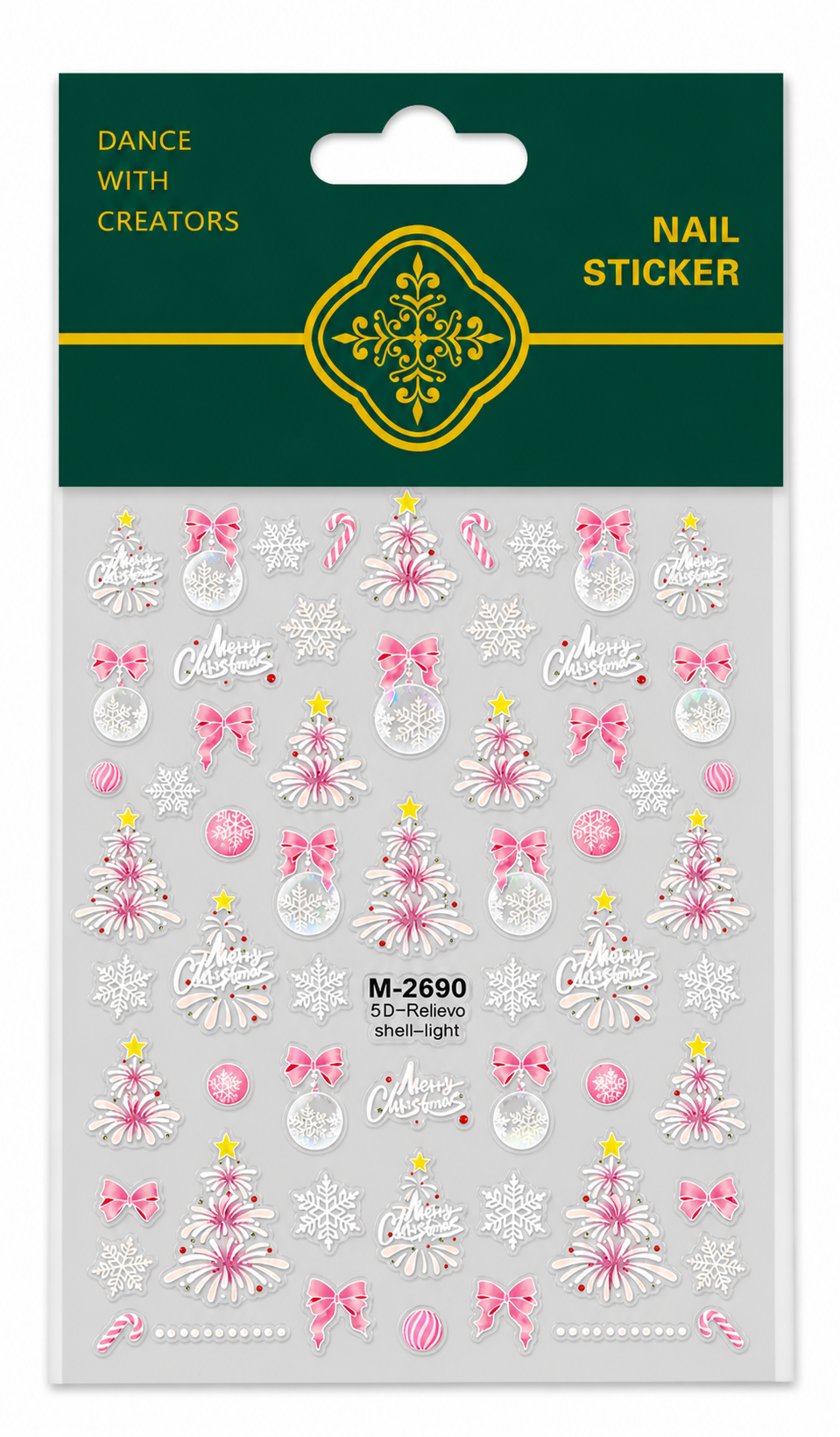Stickers nail art natalizio laminato 5D M-2690