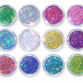 set 12 polveri glitter hologram