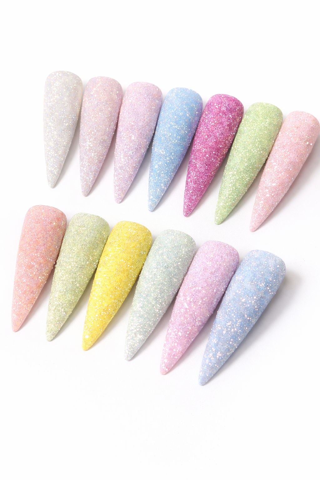 set da 12 pz glitter effetto zucchero diamond