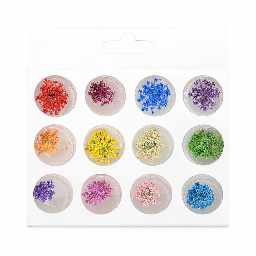 set da 12 pz fiori secchi mix