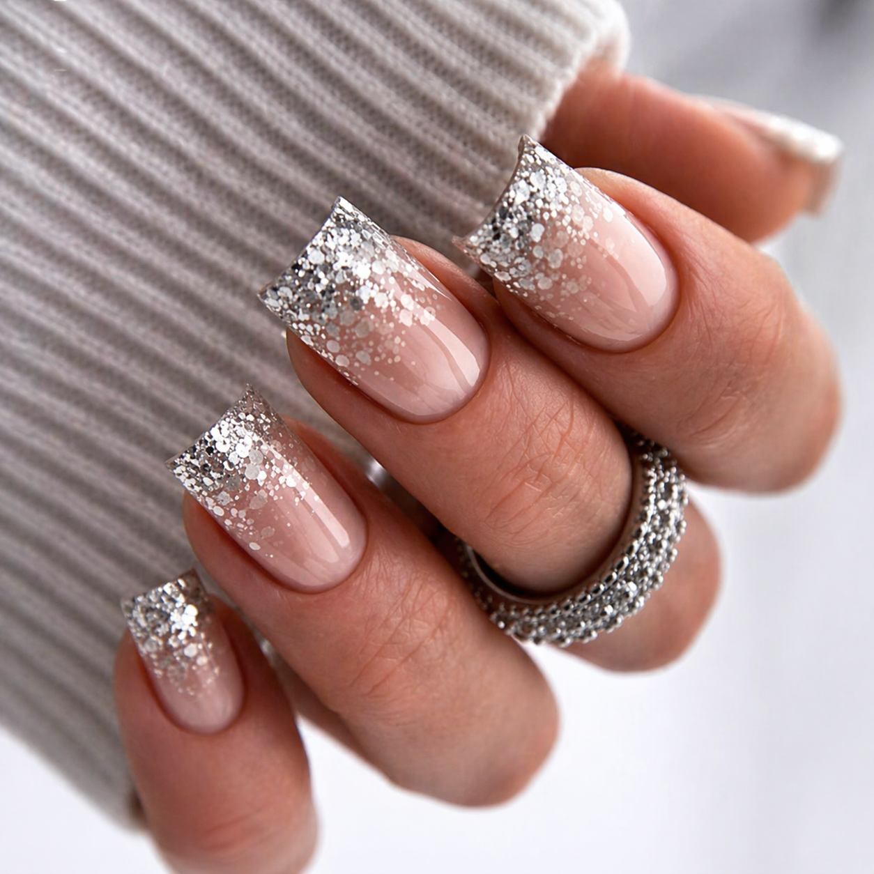 set da 12 glitter mix argento
