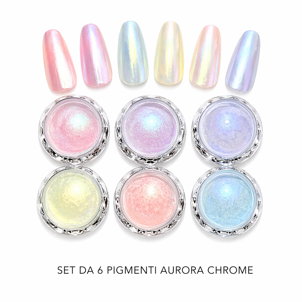 Set da 6 pigmenti aurora chrome
