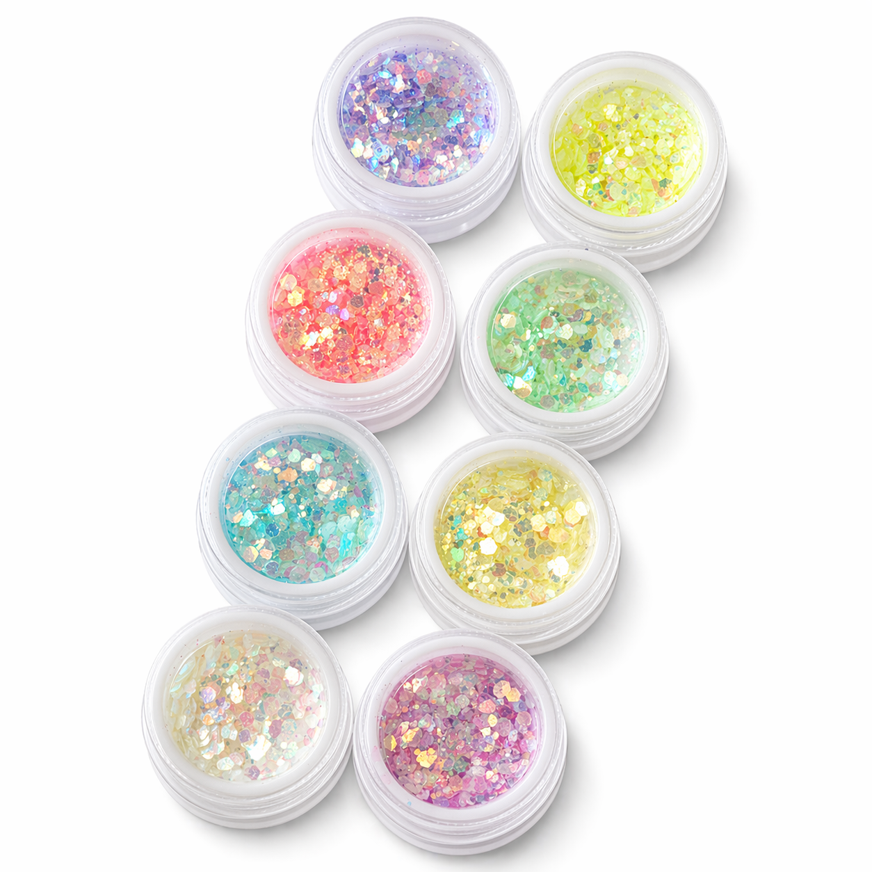 Set da 8 pz glow glitter collection