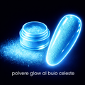 polvere GLOW celeste (che si illumina al buio)