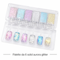 Palette da 6 solid aurora glitter