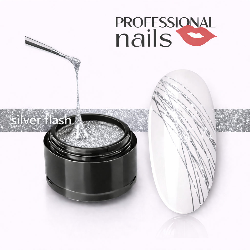 Gel spider silver flash