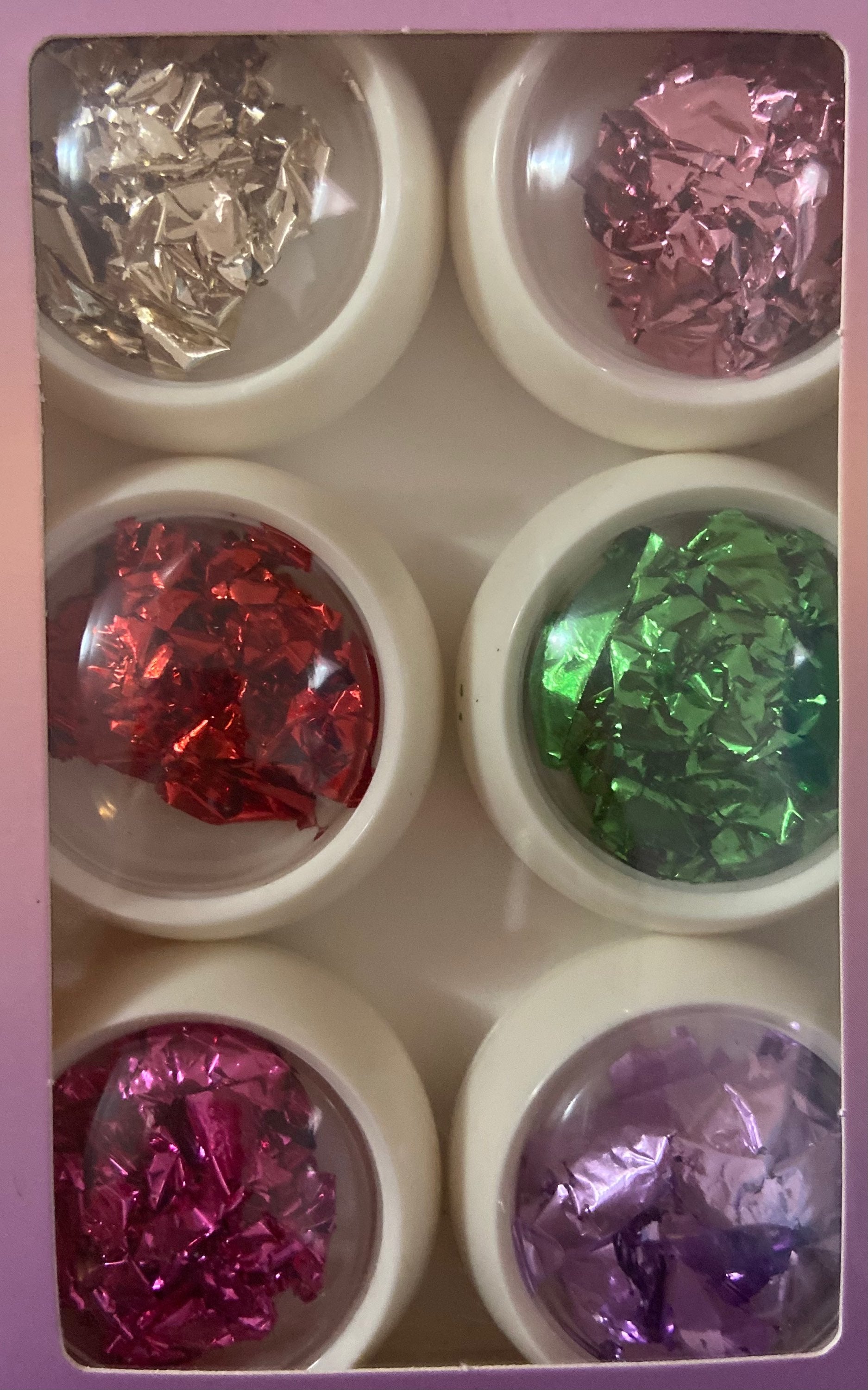 set da 6 pz foglie nail art mix color