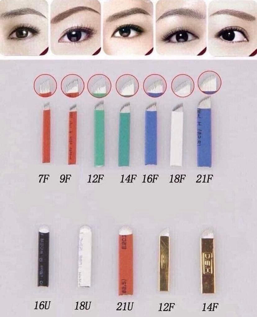 set da 10 pz aghi microblading