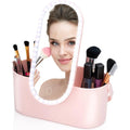 Organizer beauty case con specchio led regolabile e ricaricabile