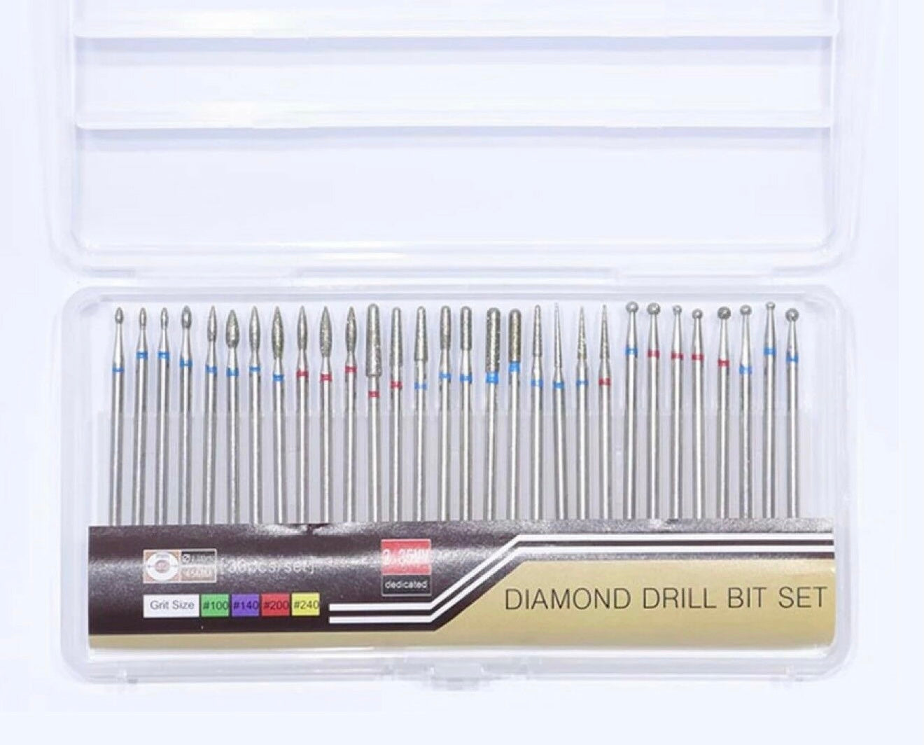 Set 30 punte mix per fresa diamantate per manicure