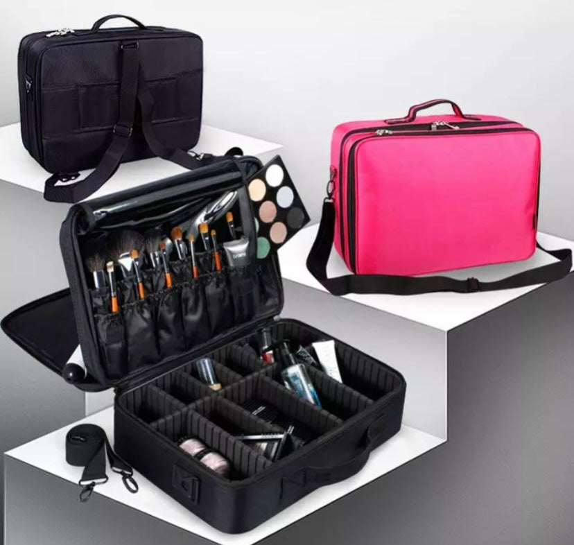Beauty organizer grande con tracolla e supporto per trolley