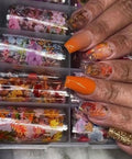 set 10 pz foil fiori autunnali