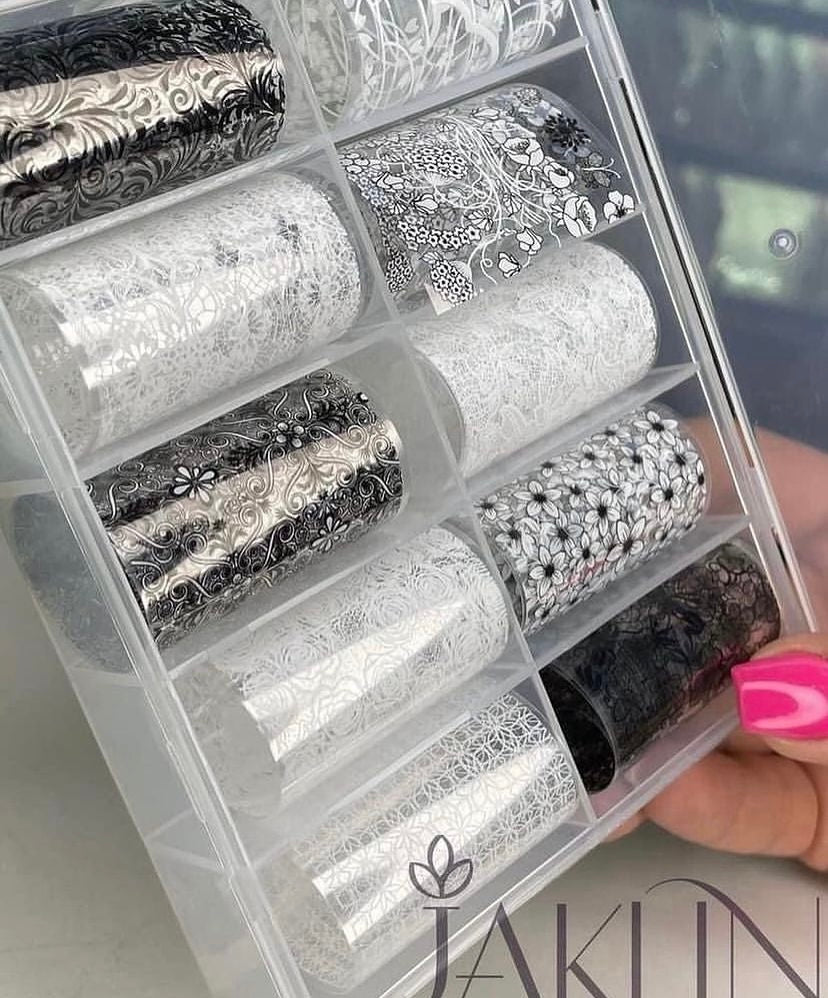 ❤️❤️ set foil effetto pizzo 🖤🤍