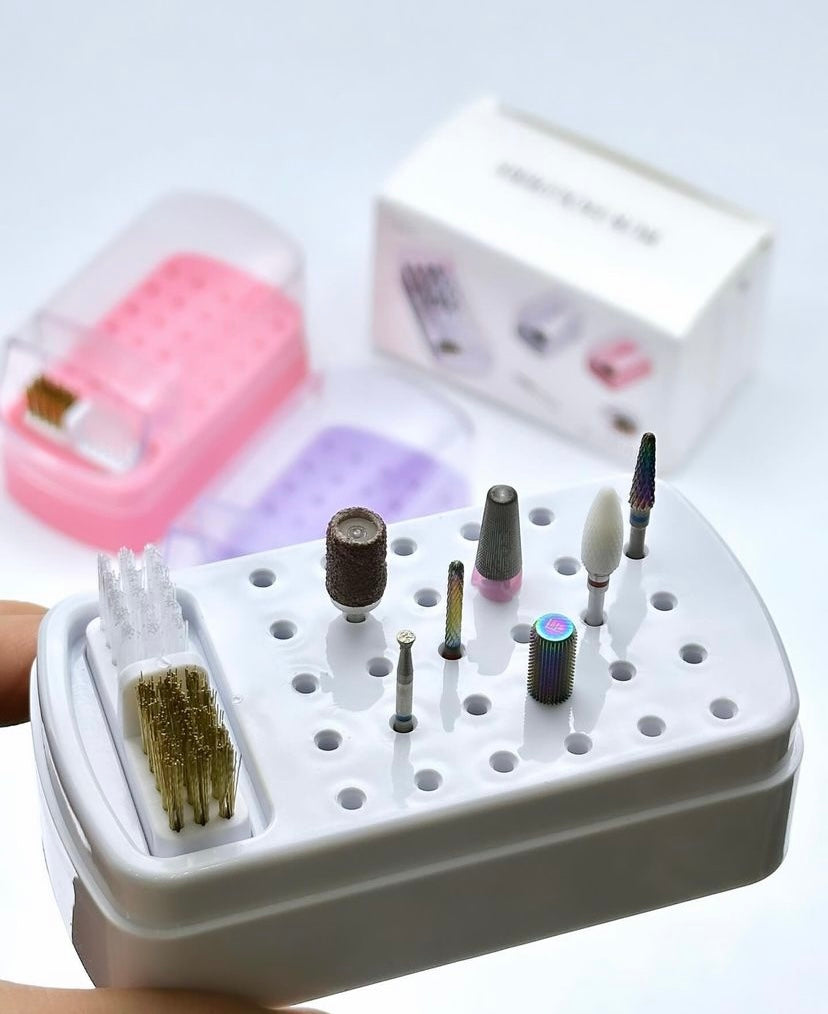 porta punte fresa richiudibile con spazzolina